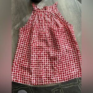 Orange and Cream Silk Patterned Women's Top